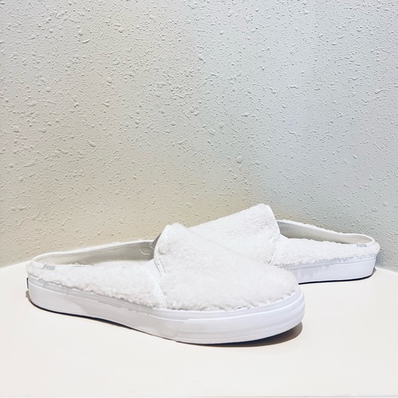 Keds Double Decker Faux Shearling Off White Mule Sneakers Size 9.5 NEW - Picture 1 of 9